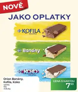Tamda Foods Orion Banány, Kofila, Koko oplatky nabídka