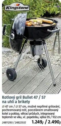 Bauhaus Kotlový gril Bullet 47/57 na uhlí a brikety nabídka