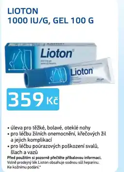 Lékárna AGEL Lioton 1000 IU /g, gel nabídka