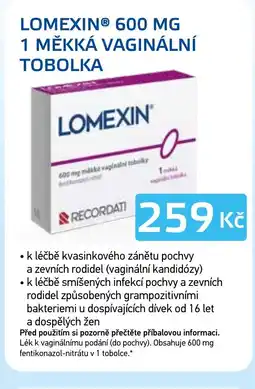Lékárna AGEL Lomexin® 600 mg 1 měkká vaginální tobolka nabídka