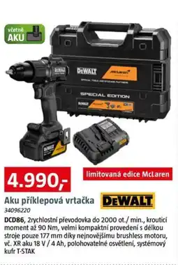 Bauhaus DEWALT McLaren Aku příklepová vrtačka nabídka