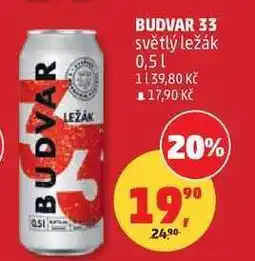 Penny Market Budvar 33 světlý ležák 0,5 l nabídka