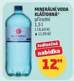 Penny Market MINERÁLNÍ VODA KLÁŠTORNÁ nabídka
