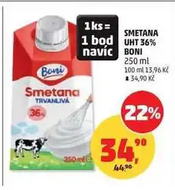 Penny Market SMETANA UHT 36% BONI nabídka