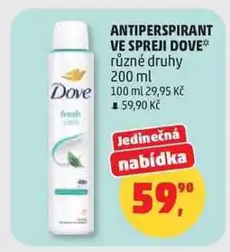 Penny Market Antiperspirant ve spreji Dove nabídka