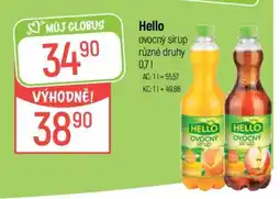 Globus Hello ovocný sirup různé druhy 0,7 l nabídka