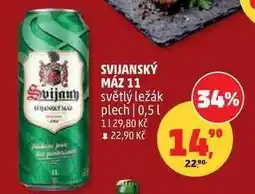 Penny Market Svijanský Máz 11 světlý ležák plech 0,5 l nabídka
