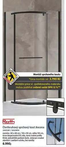 Bauhaus Čtvrtkruhový sprchový kout Ancona nabídka
