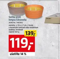 Bauhaus Svíčka proti hmyzu Citronella nabídka
