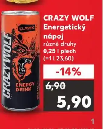 Kaufland CRAZY WOLF Energetický nápoj nabídka