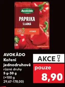 Kaufland AVOKÁDO Koření jednodruhové nabídka