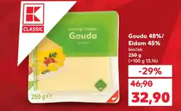 Kaufland Gouda 48%/ Eidam 45% nabídka