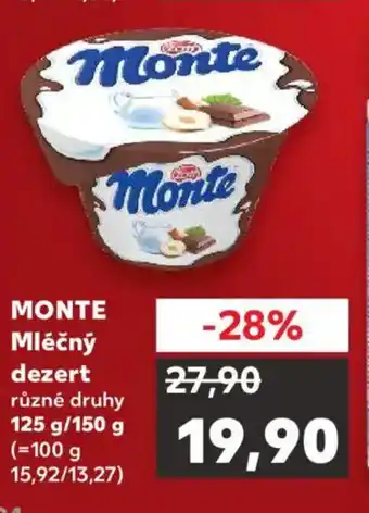 Kaufland MONTE Mléčný dezert nabídka