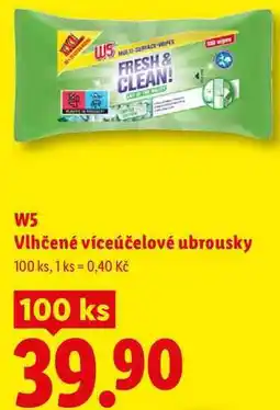 Lidl W5 Vlhčené víceúčelové ubrousky, 100 ks nabídka