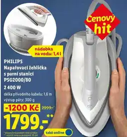 Lidl PHILIPS Napařovací žehlička s parní stanicí PSG2000/80 2400 W nabídka
