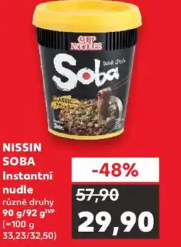 Kaufland NISSIN SOBA Instantní nudle nabídka