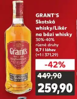 Kaufland GRANT'S Skotská whisky/Likér na bázi whisky 30%-40% nabídka
