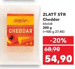 Kaufland ZLATÝ SÝR Cheddar bloček nabídka