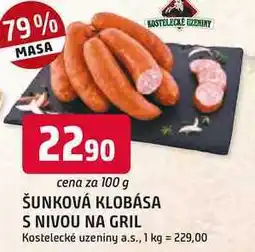 Trefa ŠUNKOVÁ KLOBÁSA S NIVOU NA GRIL nabídka