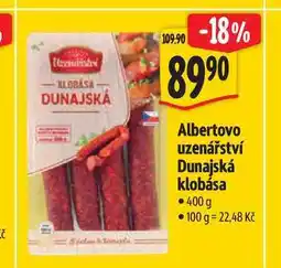 Albert Albertovo uzenářství Dunajská klobása nabídka