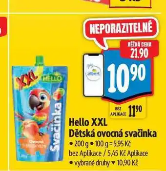Albert HELLO Dětská ovocná svačinka nabídka