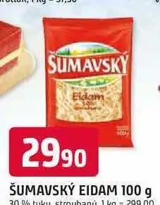 Trefa ŠUMAVSKÝ EIDAM 100 g 30% tuku strouhaný nabídka