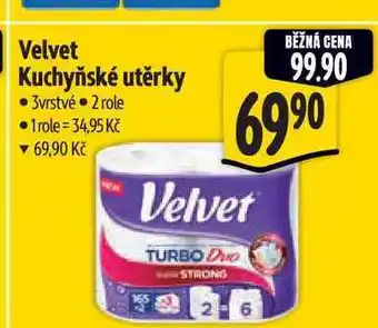 Albert Velvet Kuchyňské utěrky 3vrstvé 2 role nabídka