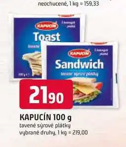 Trefa KAPUCÍN 100 g tavené sýrové plátky vybrané druhy nabídka
