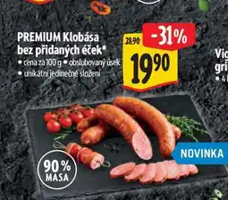 Albert PREMIUM Klobása bez přidaných éček nabídka