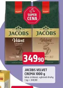 Trefa JACOBS VELVET CREMA 1000 g káva zrnková nabídka