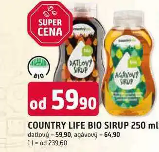 Trefa COUNTRY LIFE BIO SIRUP 250 ml datlový nabídka