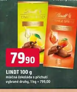 Trefa LINDT 100 g mléčná čokoláda s příchutí vybrané druhy nabídka