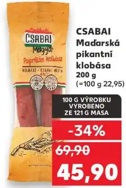 Kaufland CSABAI Maďarská pikantní klobása nabídka
