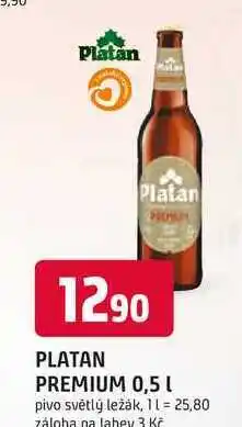 Trefa PLATAN PREMIUM 0,5 I pivo světlý ležák nabídka