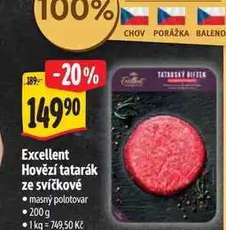 Albert Excellent Hovězí tatarák ze svíčkové nabídka