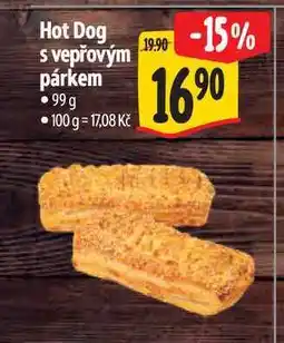 Albert Hot Dog s vepřovým párkem nabídka