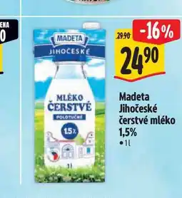 Albert Madeta Jihočeské čerstvé mléko 1,5% nabídka