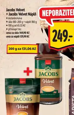 Albert Jacobs Velvet +Jacobs Velvet Náplň 180-200 g + 180 g nabídka