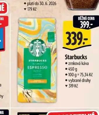 Albert Starbucks zrnková káva nabídka