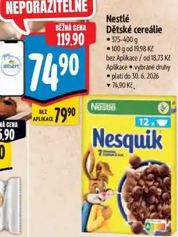 Albert Nestlé Dětské cereálie nabídka
