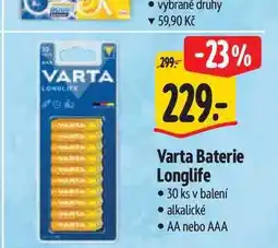 Albert Varta Baterie Longlife 30 ks nabídka