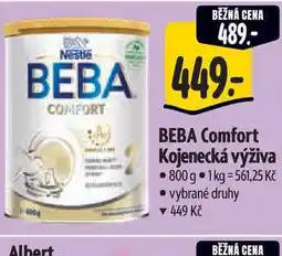 Albert BEBA Comfort Kojenecká výživa nabídka