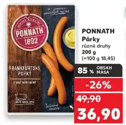 Kaufland PONNATH Párky nabídka