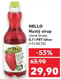 Kaufland HELLO Hustý sirup nabídka