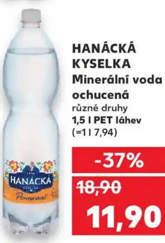 Kaufland HANÁCKÁ KYSELKA Minerální voda ochucená nabídka