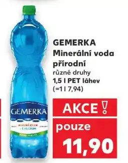 Kaufland GEMERKA Minerální voda přírodní nabídka