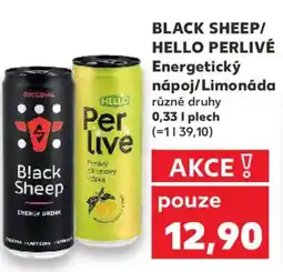 Kaufland BLACK SHEEP/ HELLO PERLIVÉ Energetický nápoj/Limonáda nabídka