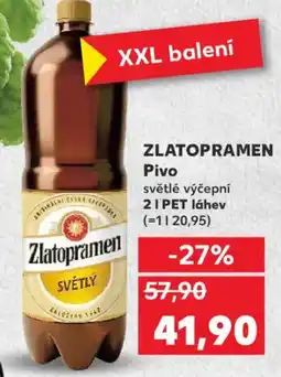 Kaufland ZLATOPRAMEN Pivo světlé výčepní nabídka