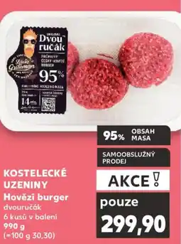 Kaufland KOSTELECKÉ UZENINY Hovězí burger nabídka