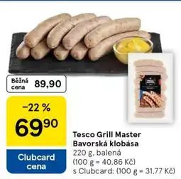 Tesco Tesco Grill Master Bavorská klobása nabídka